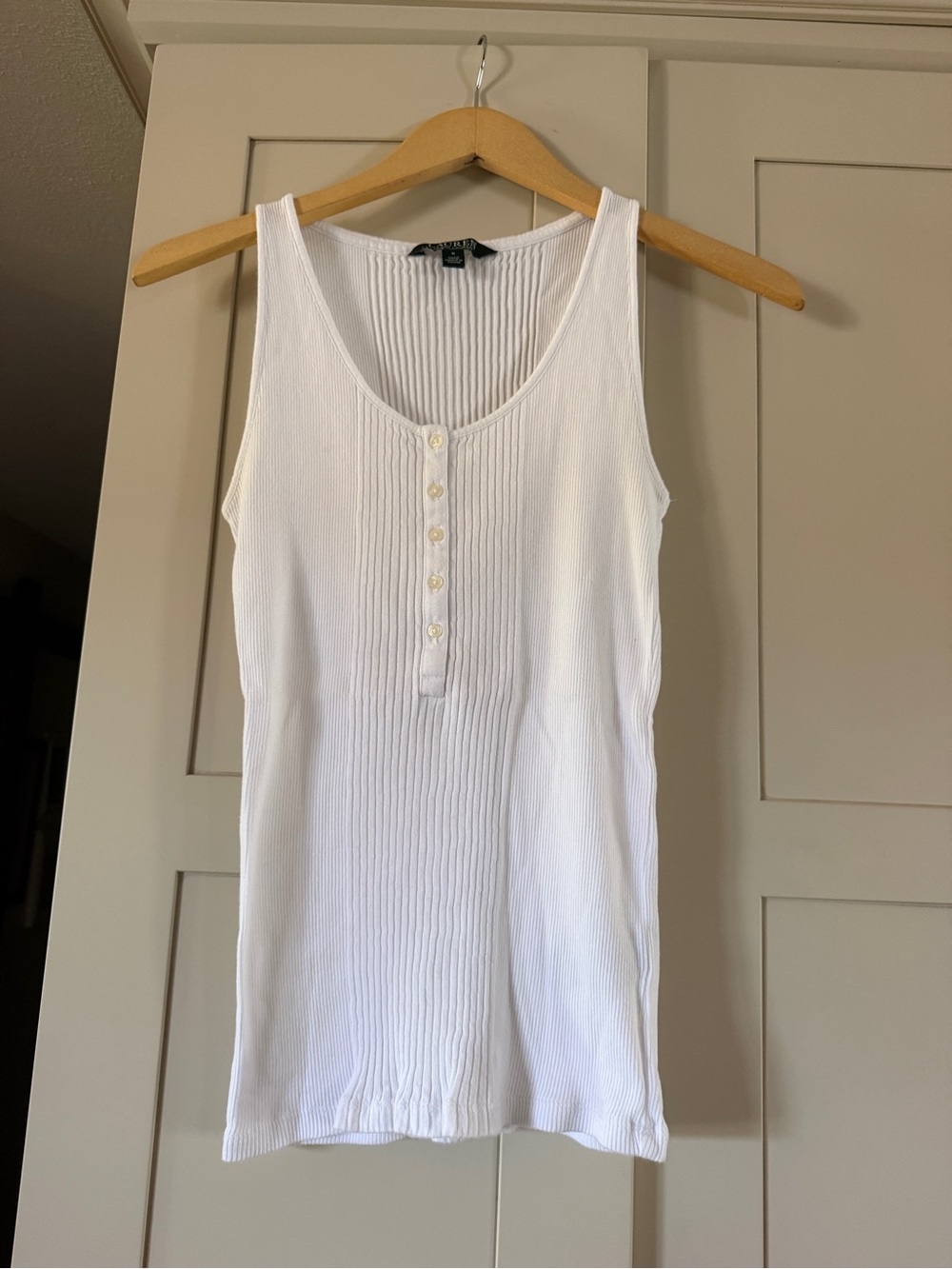 NWOT Ralph Lauren white 100% cotton tank, size S